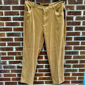 BILL BLASS tan NWT Stretch High Waisted Straight Leg Pants Size 20W